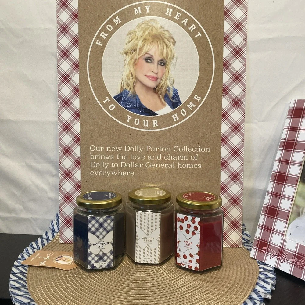 3 Jar Candle Dolly Parton Scented 7 Oz Hard 2 Find Set Is 3 NEW